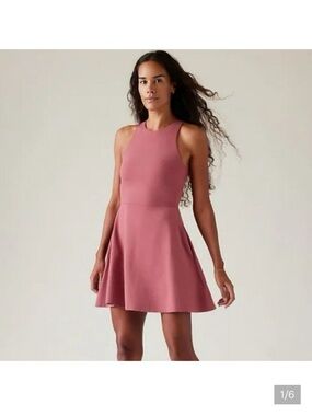 Conscious Dress Athleta Sleeveless Berry Rose Fit & Flare Mini Dress